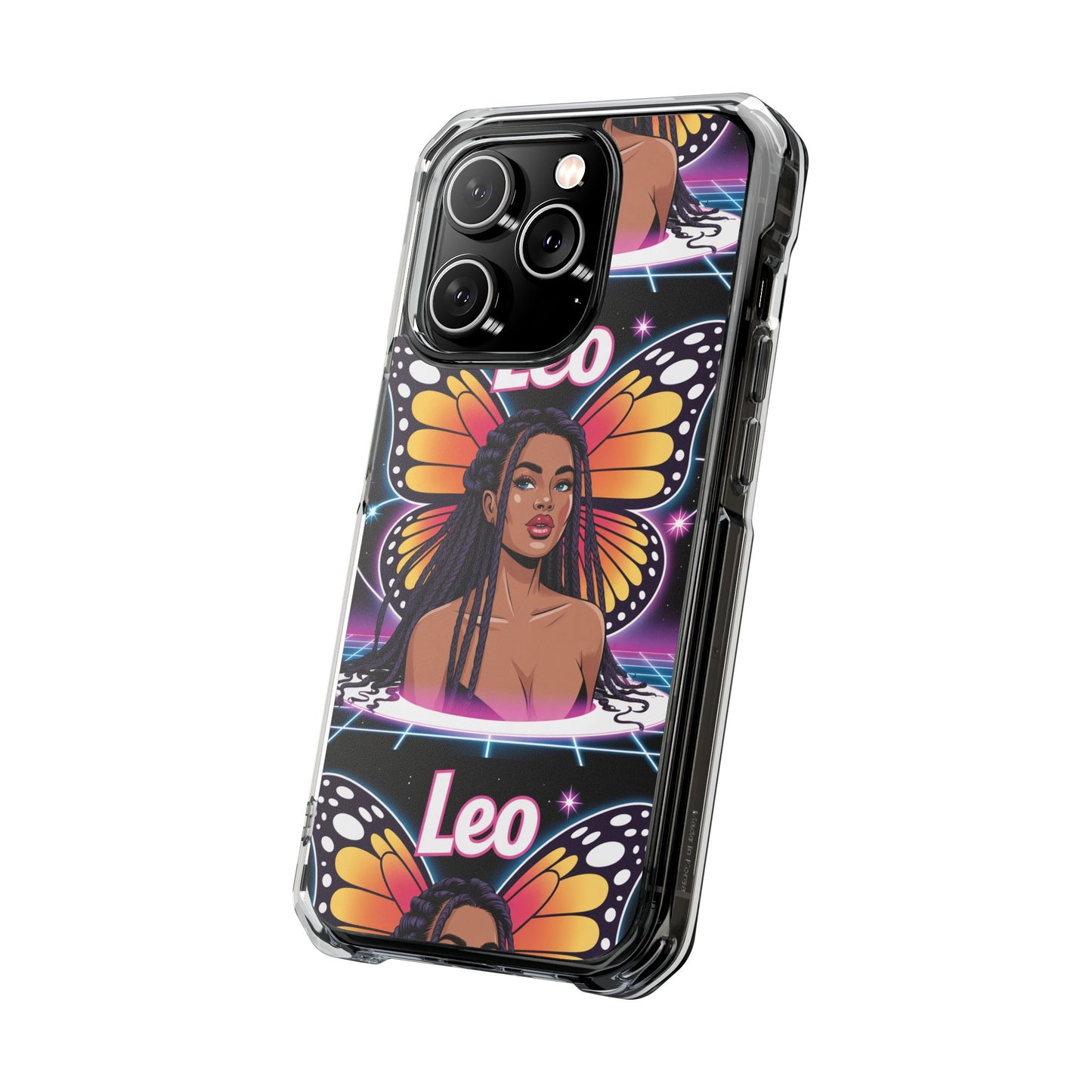 Leo Vibrant Zodiac MagSafe magnetic Phone Case | Butterfly Design