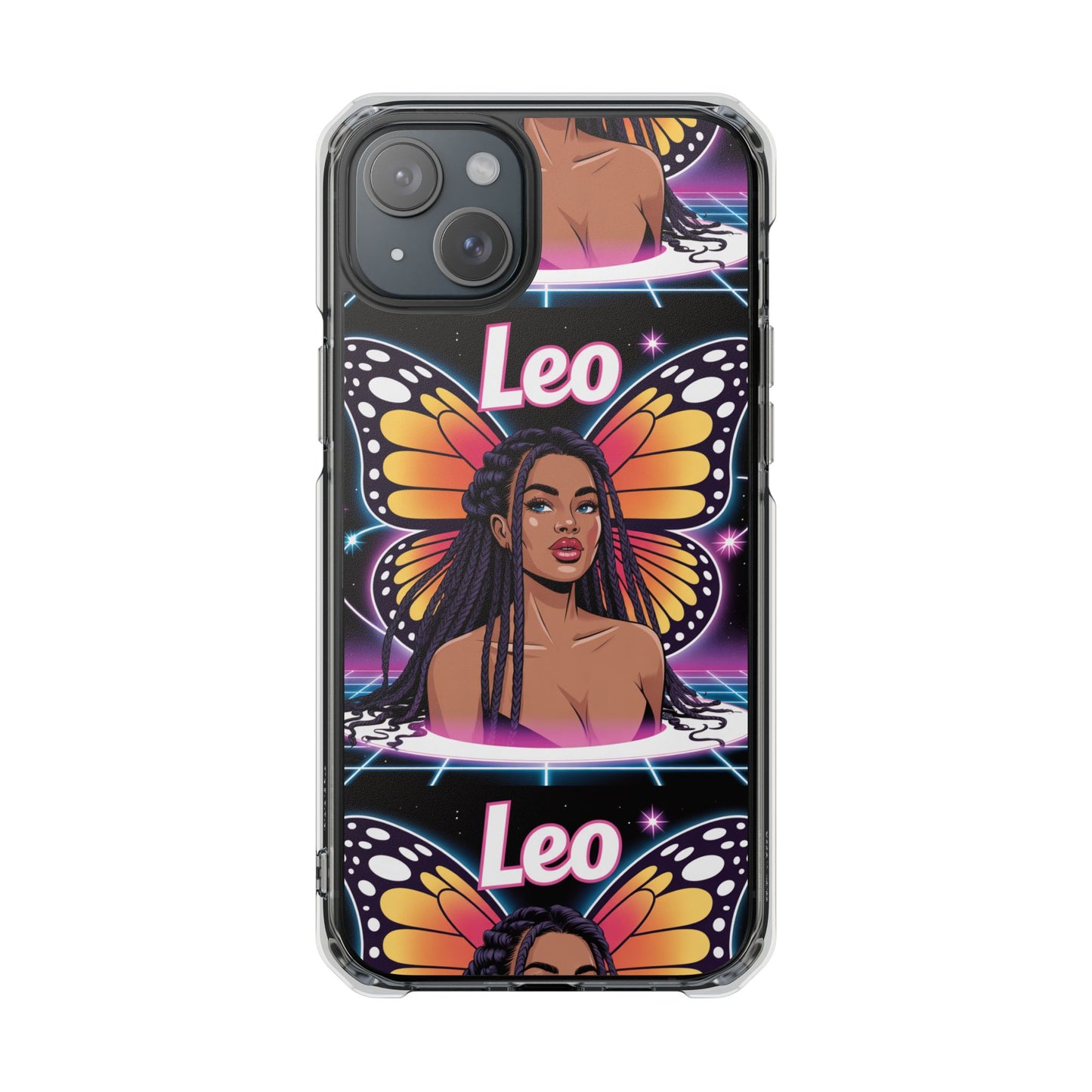 Leo Vibrant Zodiac MagSafe magnetic Phone Case | Butterfly Design