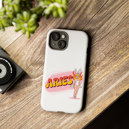 “ARIES” Cute Bunny Phone Case, Tough Phone Cover, Retro Style Case