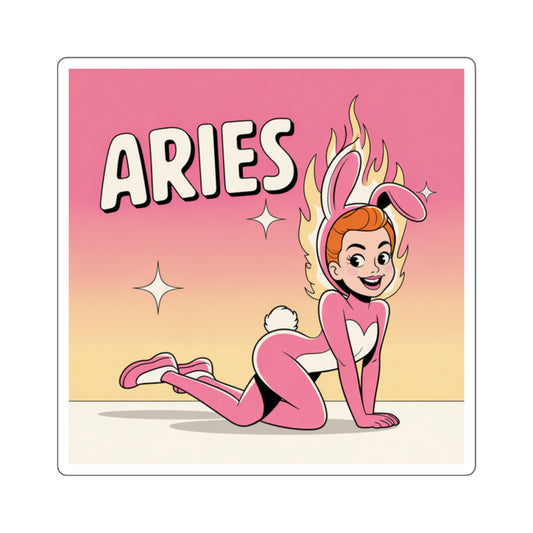 Aries Zodiac Square Stickers | Cute Astrological Decals for Laptops