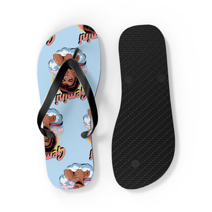 ‘GEMINI’ Graphic Flip Flops, Summer Footwear, Vacation Sandals