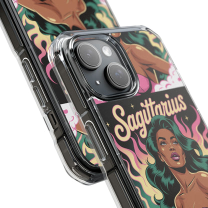 Sagittarius Zodiac Phone Case, MagSafe Magnetic Clear Impact Cases for Astrology Lovers