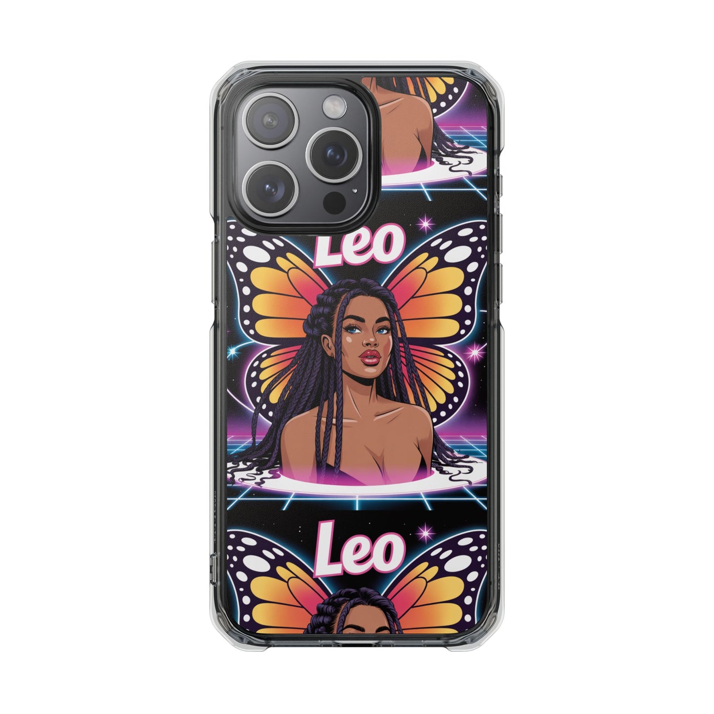 Leo Vibrant Zodiac MagSafe magnetic Phone Case | Butterfly Design