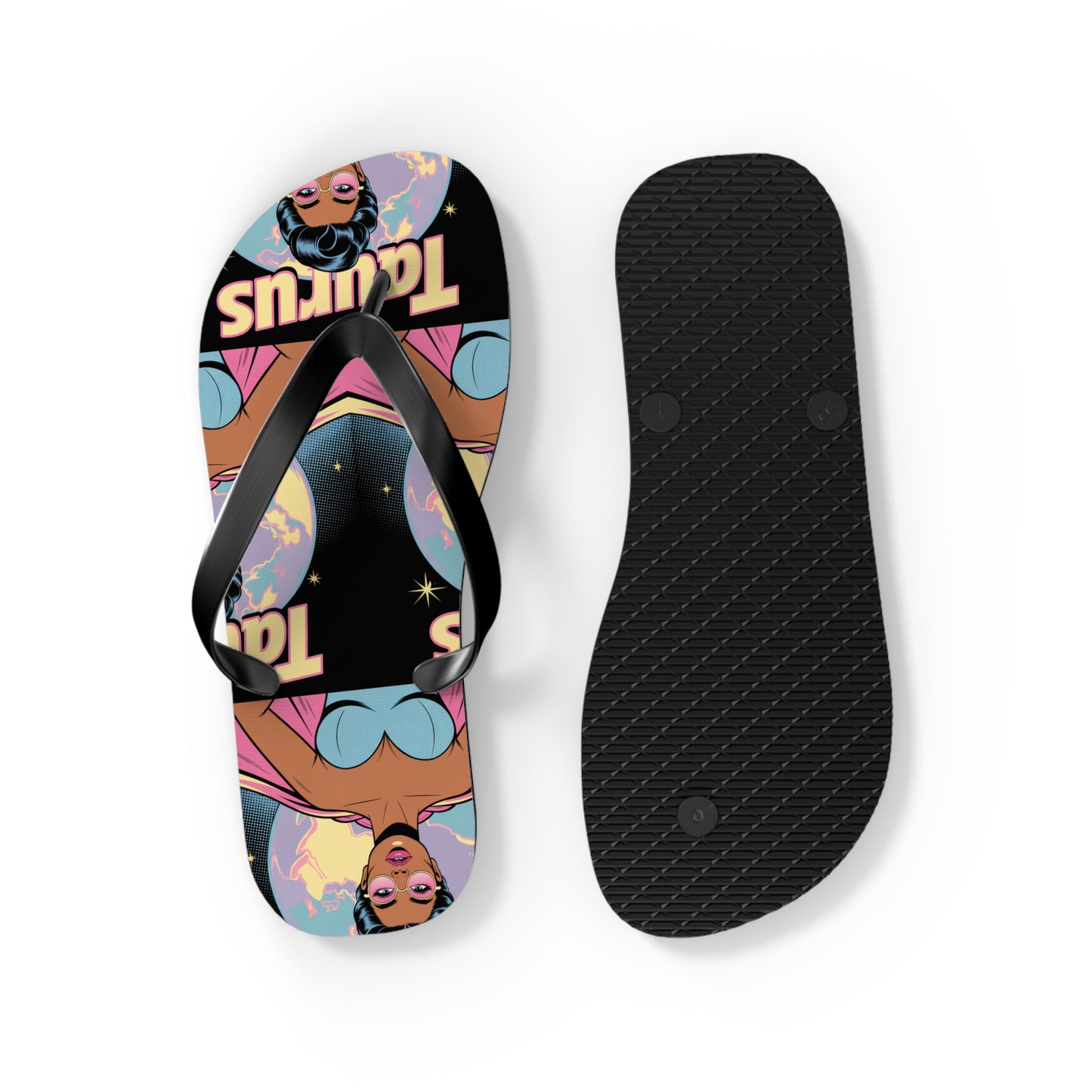‘TAURUS’ Colourful Flip Flops, Zodiac Sandals for Astrology Lovers