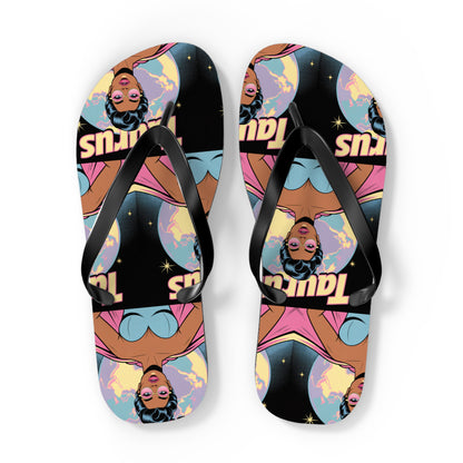 ‘TAURUS’ Colourful Flip Flops, Zodiac Sandals for Astrology Lovers