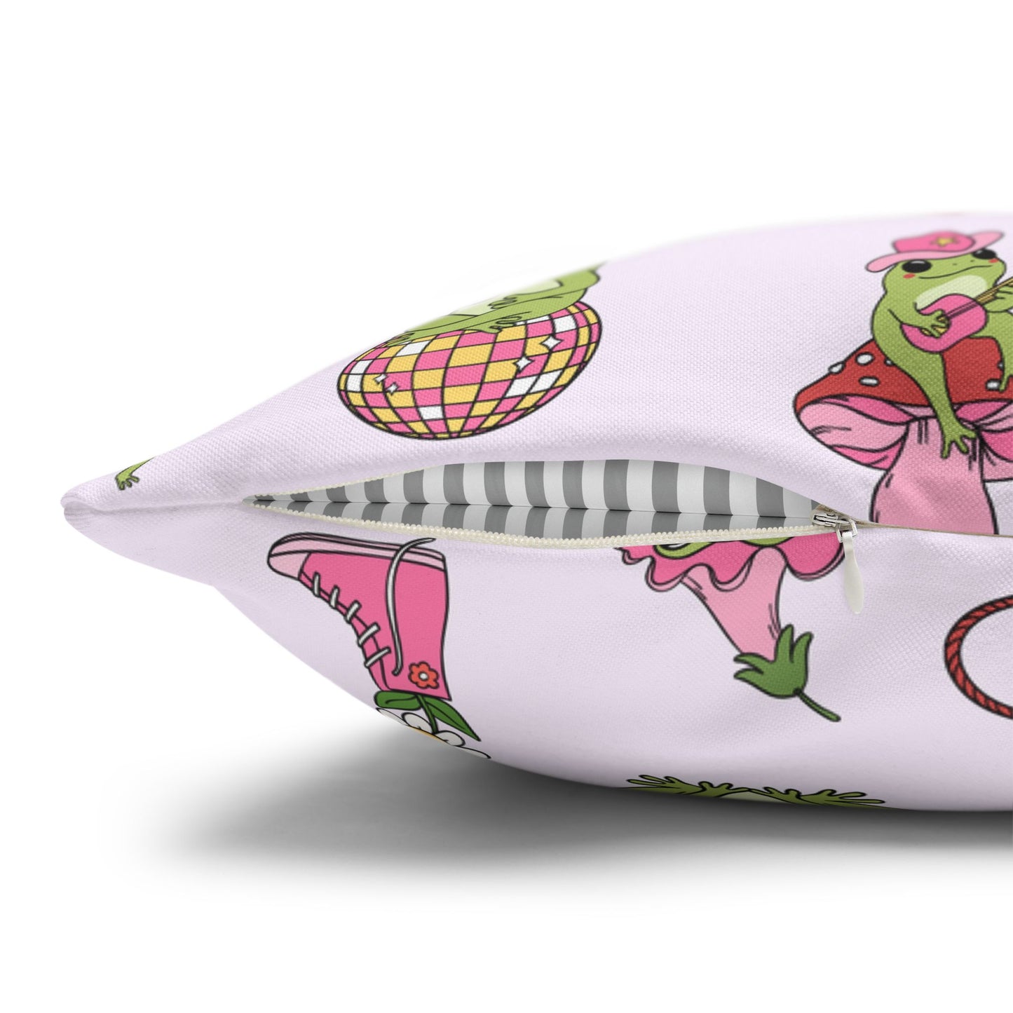 Frog-Themed Square Pillowcase, Frog Decor | Fun Home Decor