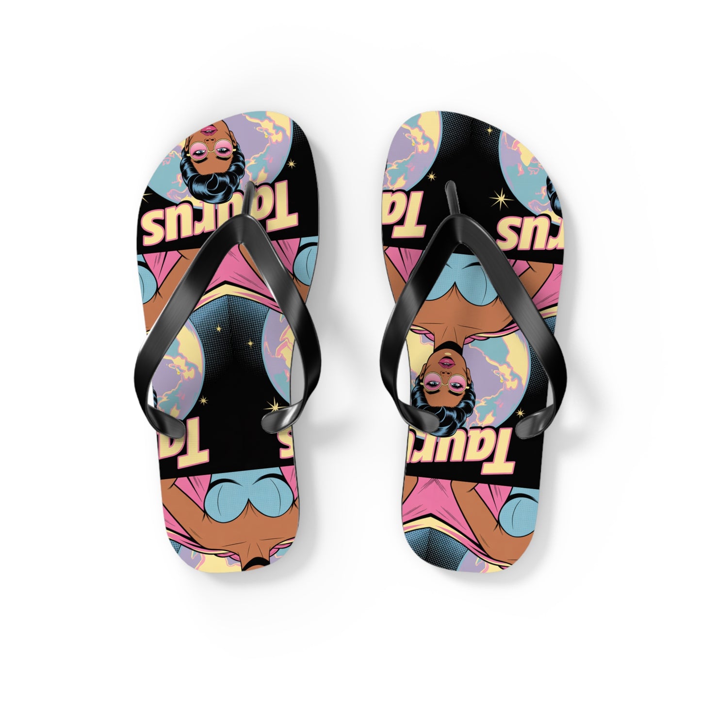 ‘TAURUS’ Colourful Flip Flops, Zodiac Sandals for Astrology Lovers