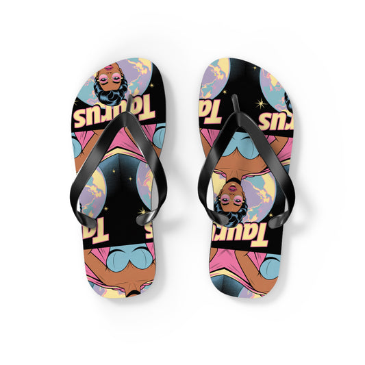 ‘TAURUS’ Colourful Flip Flops, Zodiac Sandals for Astrology Lovers
