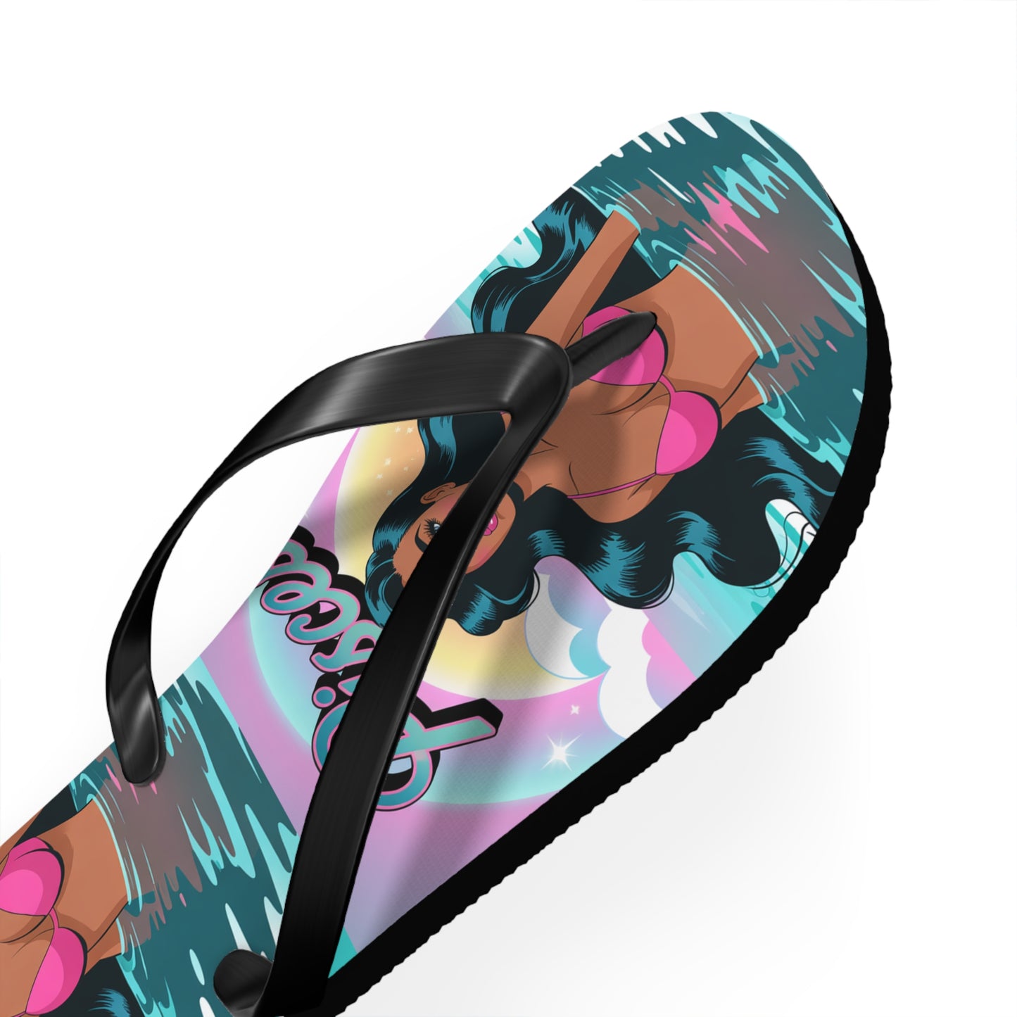‘PISCES’ Beach Flip Flops, Summer Footwear