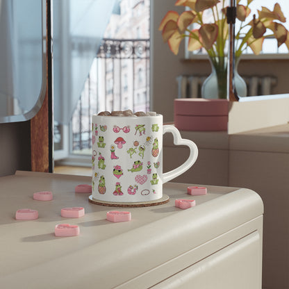 Frog Heart-Shaped Mug, Perfect for Coffee lovers | Adorable Frog Design