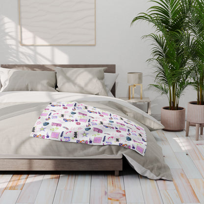 Vibrant Y2K Fleece Blanket | Kidcore nostalgic design