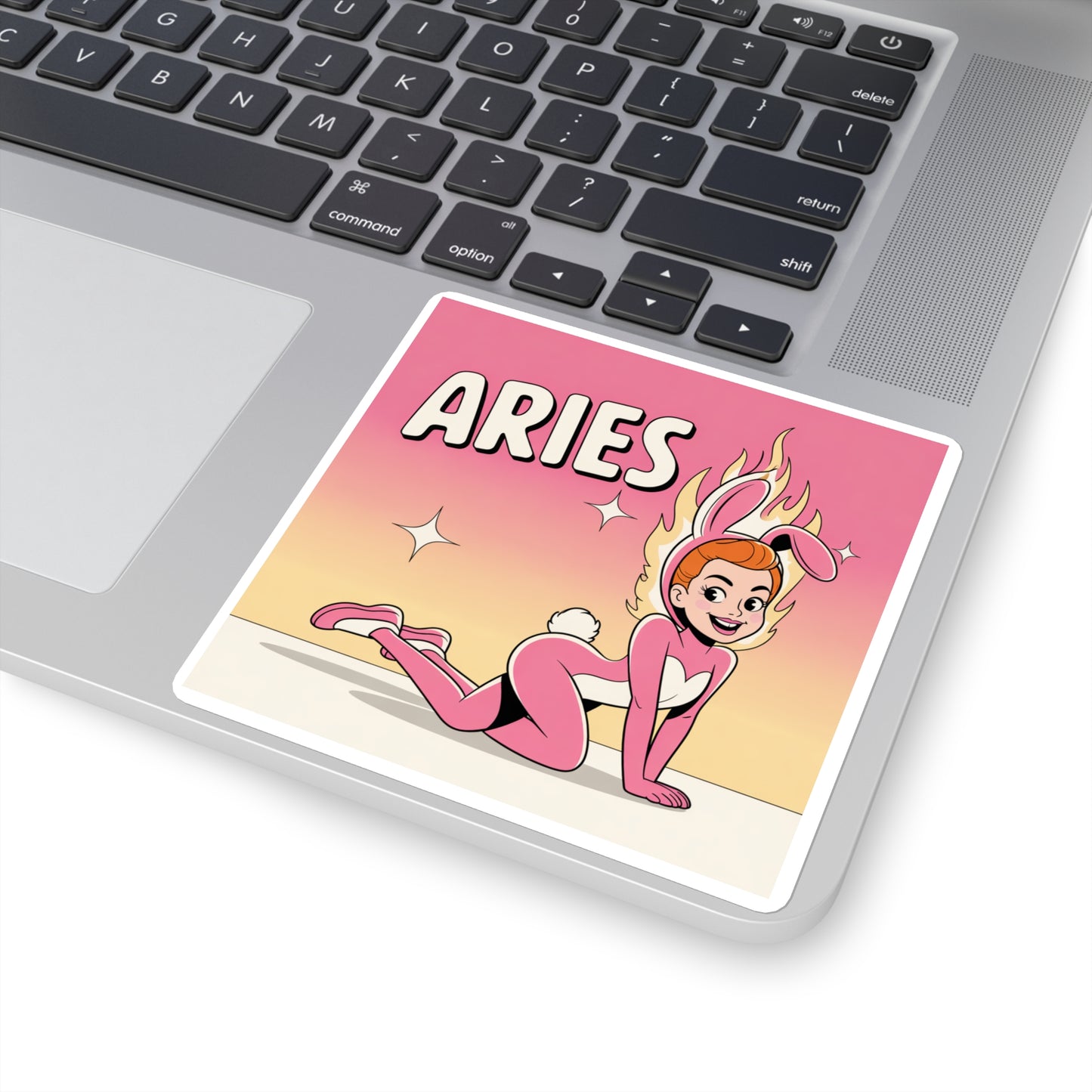 Aries Zodiac Square Stickers | Cute Astrological Decals for Laptops