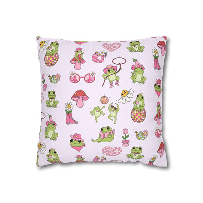 Frog-Themed Square Pillowcase, Frog Decor | Fun Home Decor